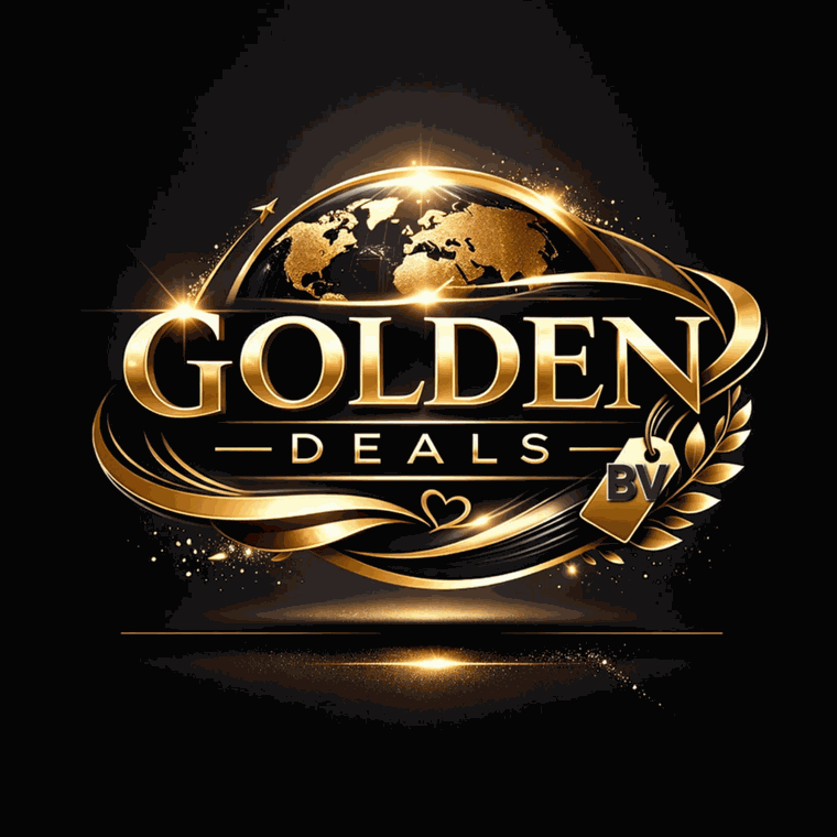 Golden Deals BV, agency voor models: goud logo met wereldbol